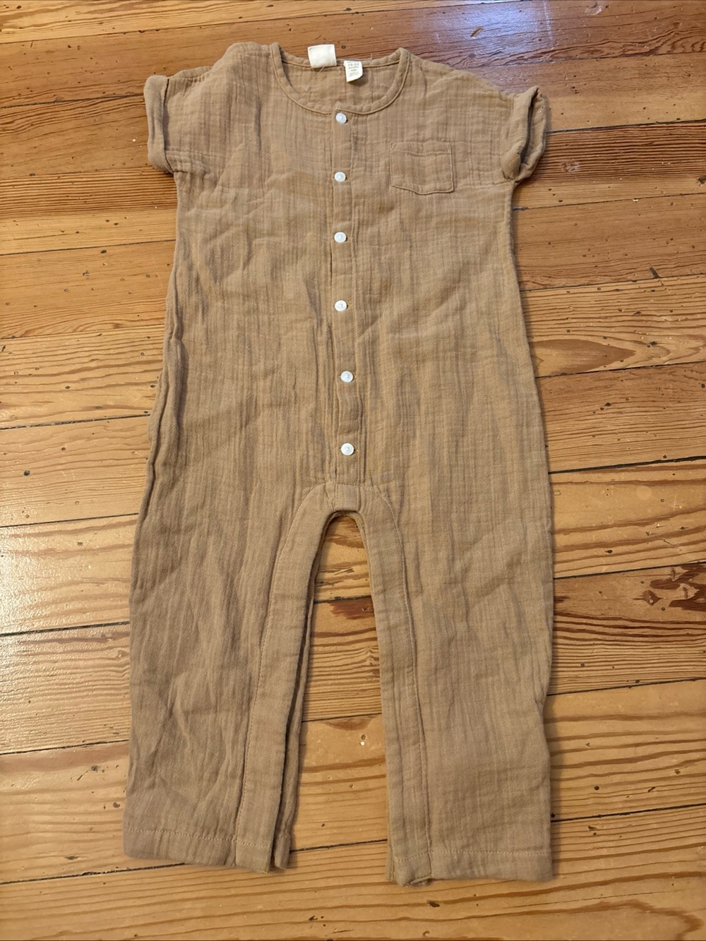 Baby Gap 18 To 24 Months Tan Long Pant Romper One Piece Outfit Brannan Brown Poc